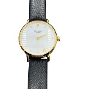 Kate Spade New York Metro
Monogram K Black Leather Quartz Watch